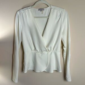 ‼️ 1st State | Long Sleeve White Peplum Top